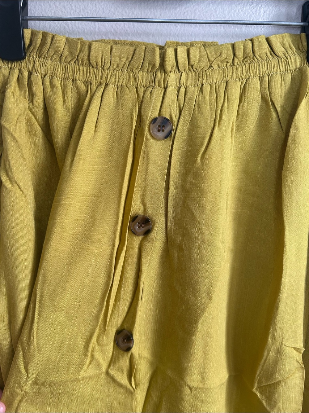NWT Tulip B Mustard Yellow Button Front Midi Maxi Skirt Lined Size S - Picture 6 of 9
